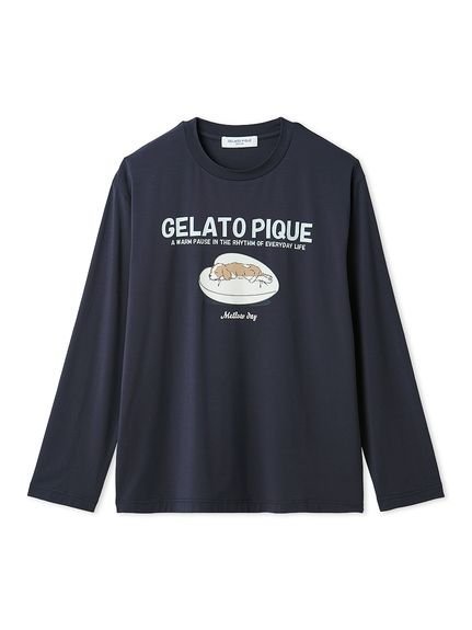 gelato pique 【HOMME】レーヨンスリーピングドッグロンT ジェラートピケ トップス カットソー・Tシャツ ネイビー ホワイト【送料無料】