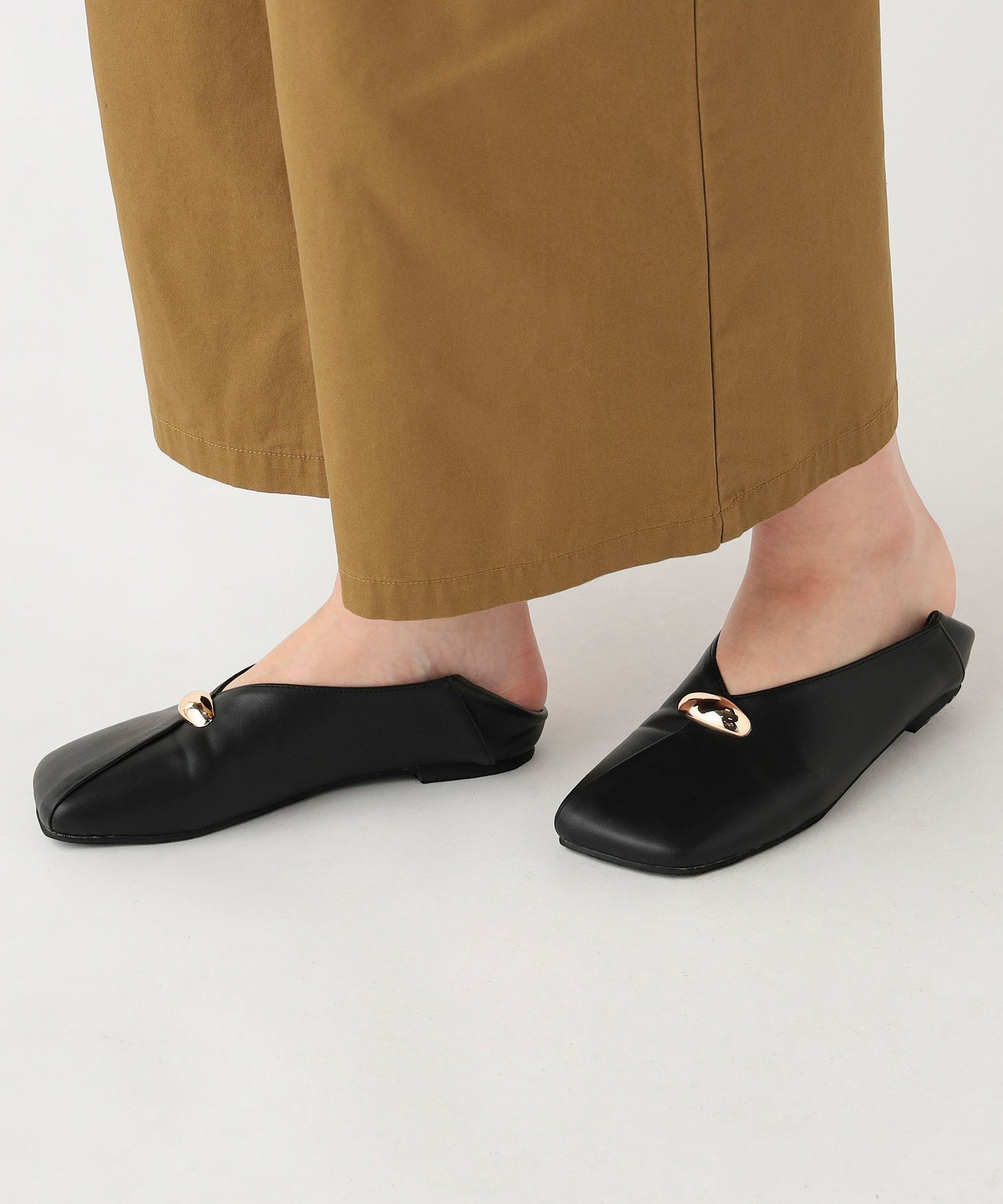 BEAMS HEART WOMEN メタルモチーフ スクエア パンプス ビームス ハート シューズ・靴 その他のシューズ・靴 ブラック ブラウン【送料無料】