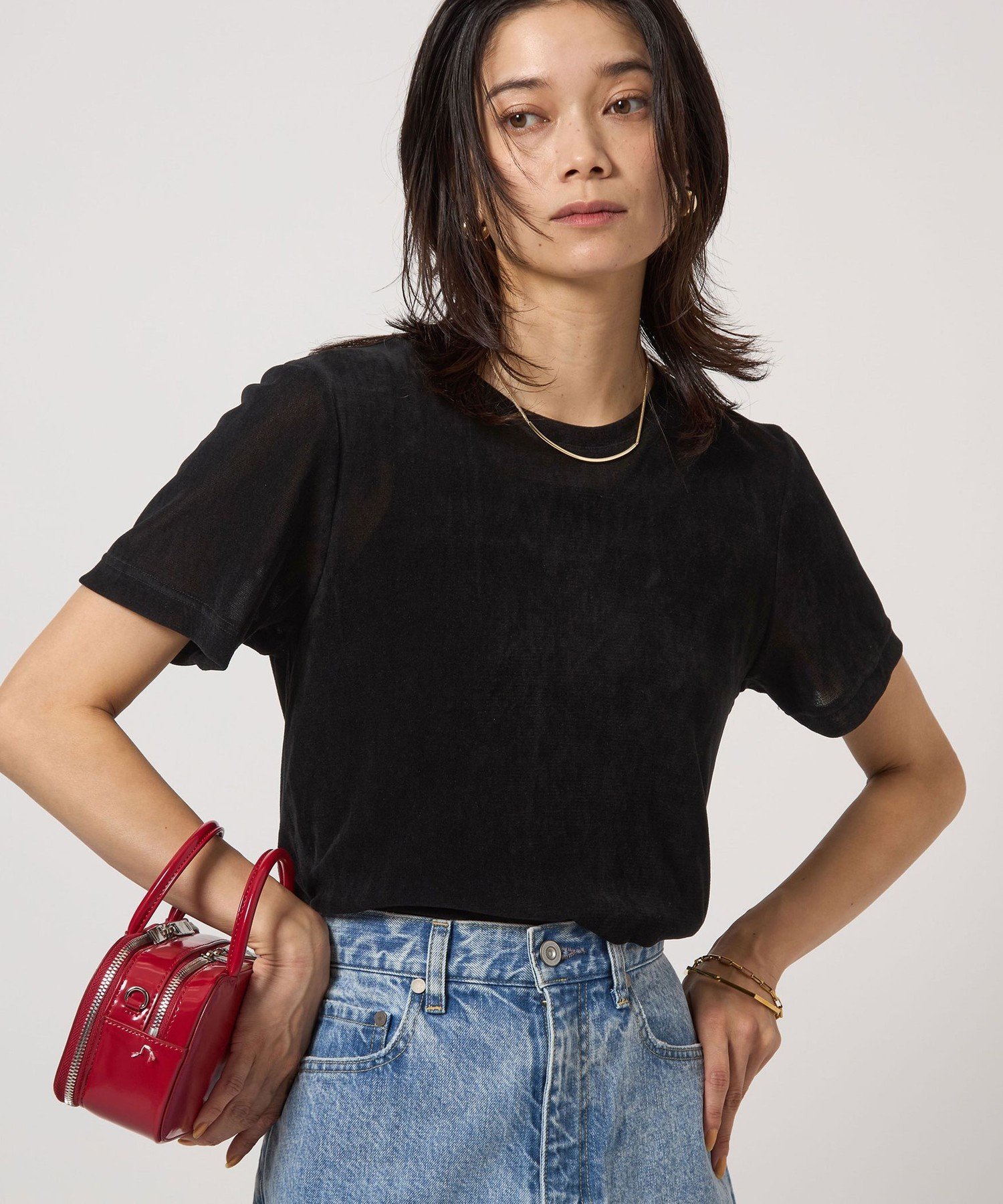【SALE／30%OFF】UNITED ARROWS green label relaxing シアー フロッキー Tシャツ ユナイテッドアローズ アウトレット トップス カットソー・Tシャツ ブラック ブラウン グレー グリーン ブルー【送料無料】