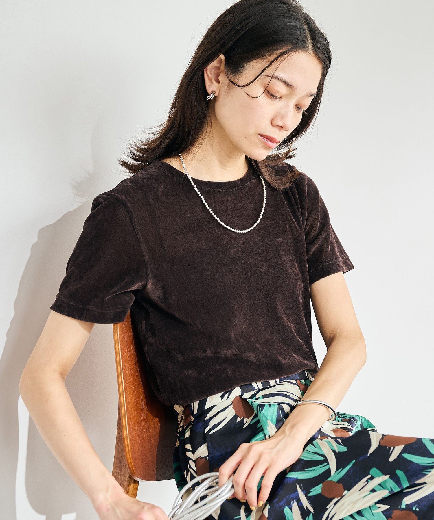 【SALE／30%OFF】UNITED ARROWS green label relaxing シアー フロッキー Tシャツ ユナイテッドアローズ アウトレット トップス カットソー・Tシャツ ブラック ブラウン グレー グリーン ブルー【送料無料】
