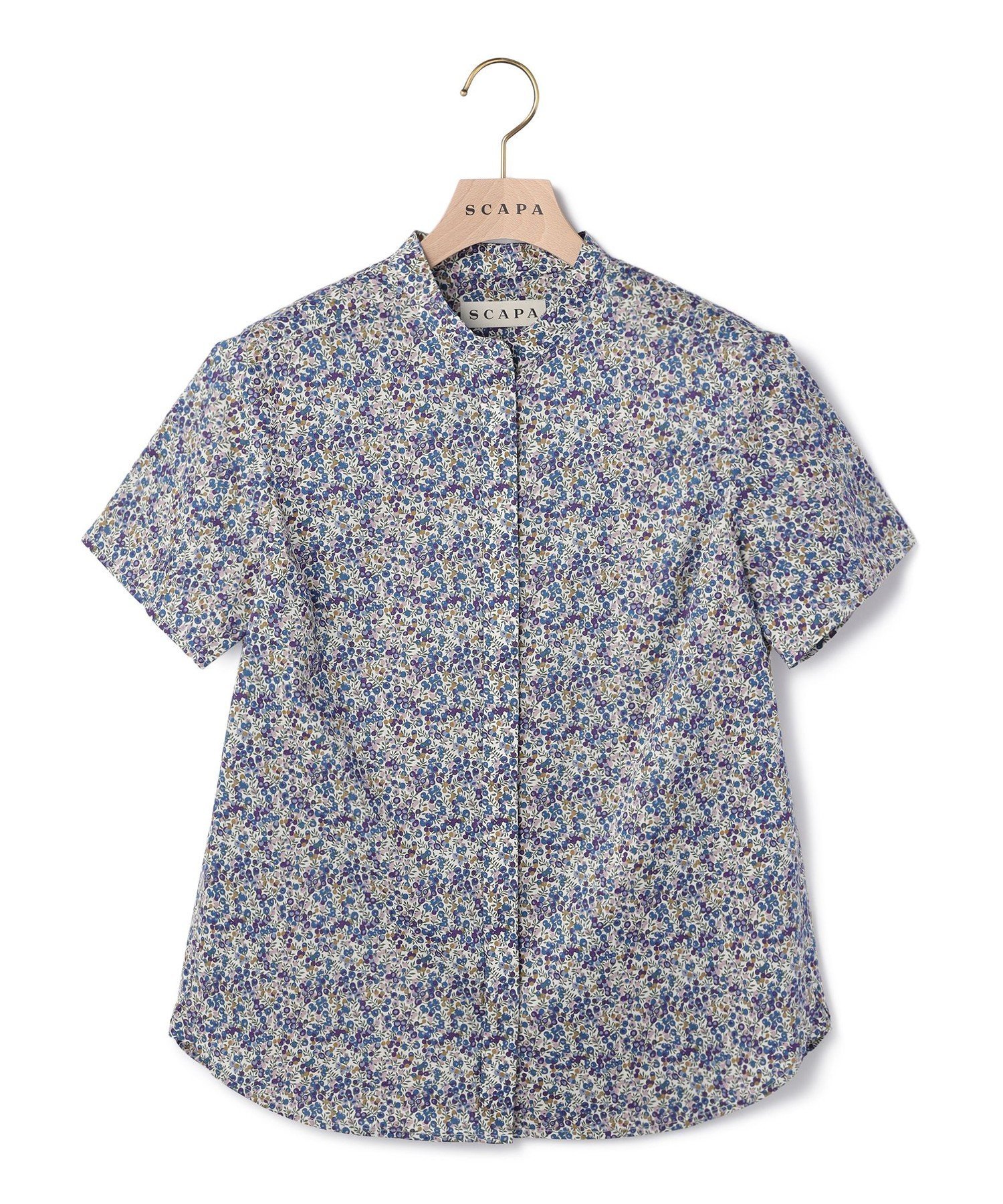 SCAPA Liberty Printタイニーフラワーブラウス スキャパ トップス シャツ・ブラウス レッド ブルー