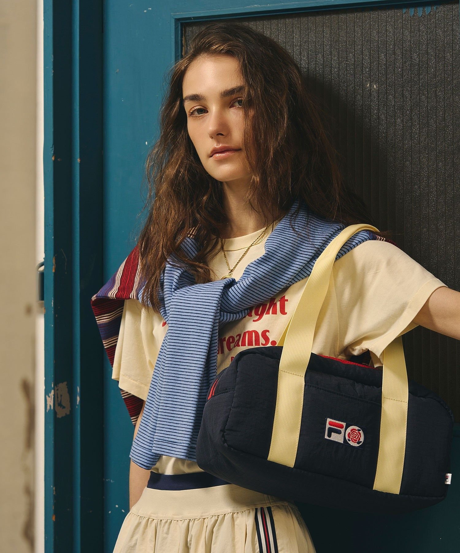【SALE／30%OFF】ROSE BUD FILAIROSEBUD BI-COLOR BOSTON BAG ローズバッド バッグ ボストンバッグ ネイビー【送料無料】