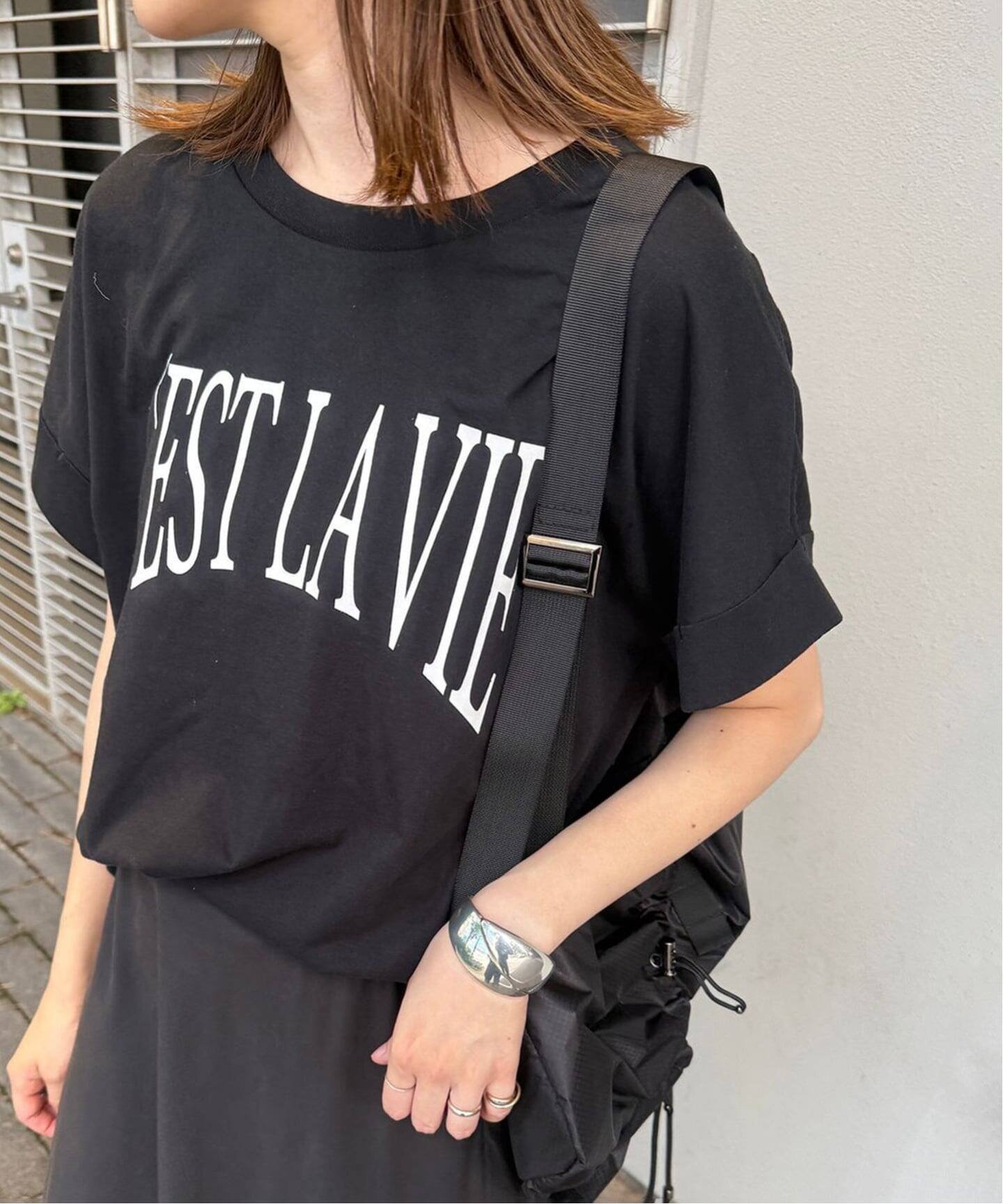 SLOBE IENA CEST LA VIE Tシャツ スローブ イエナ トップス カットソー・Tシャツ ホワイト ブラック