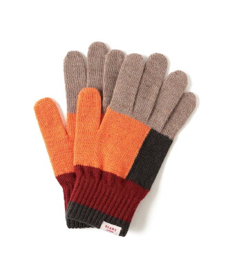 BEAMS JAPAN tet. * BEAMS JAPAN / 別注 プレイカラー グローブ Men ギフト 冬小物 ビームス ジャパン ファッション雑貨 手袋 オレンジ ネイビー【送料無料】