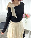 【SALE/31%OFF】clear 肩リボンワンショルニットトップス クリア トップス ニット ブラック