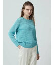 Aquascutum WOMEN リリヤーンケーブルニット アクアスキュータム トップス ニット ブルー グレー【送料無料】