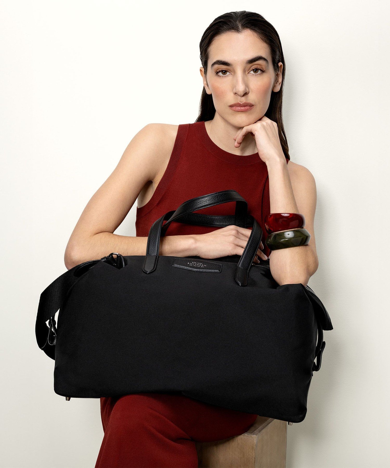SMYTHSON Norton Travel Bag スマイソン バッグ ボストンバッグ ブラック【送料無料】