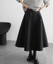 【SALE/16%OFF】ELFRANK ボンディング タック フレアスカート ガール スカート ロング・マキシスカート ピンク ブラック グリーン【送料無料】