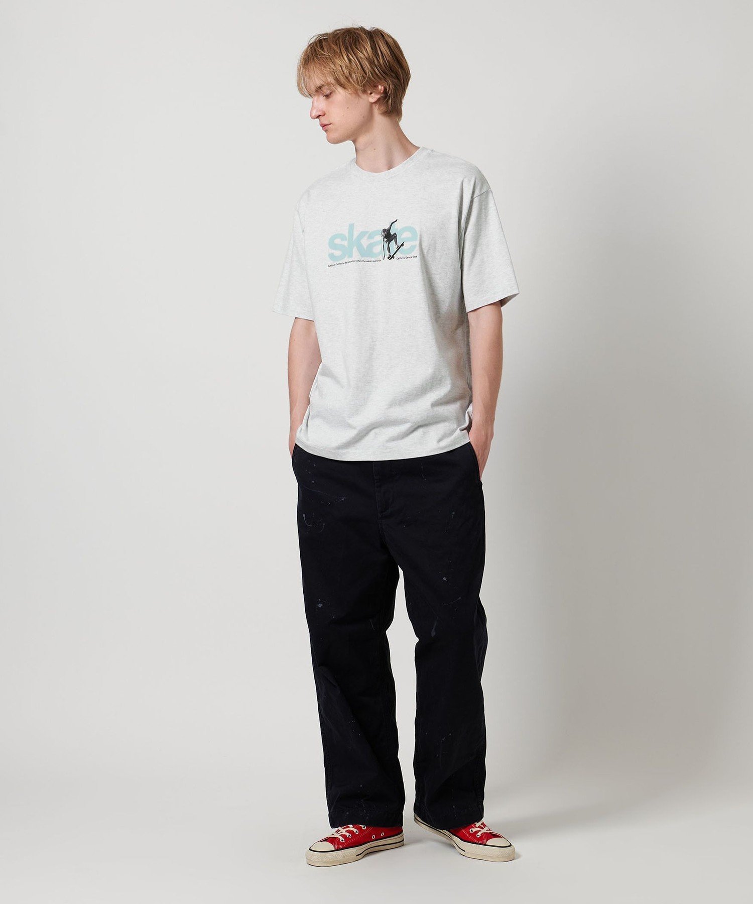 【SALE／50%OFF】California General Store ＜CGS.＞ オーガニックコットン スケート ロゴ Tシャツ ユナイテッドアローズ アウトレット トップス カットソー・Tシャツ イエロー グレー