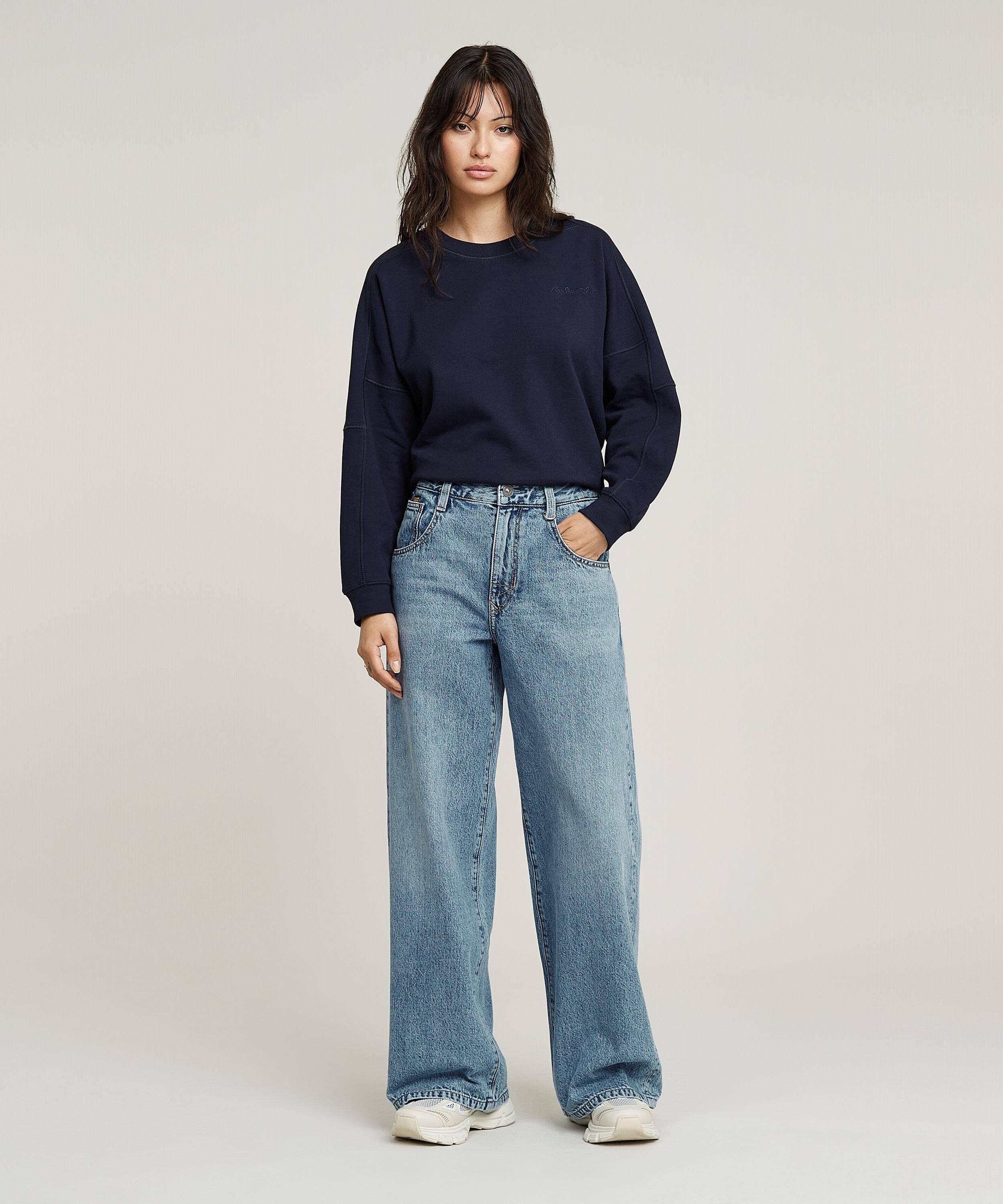 【公式ショップ】Skater High Loose Jeans/ハイウエストワイドルーズジーンズ ジースターロゥ パンツ ジーンズ・デニムパンツ ブルー