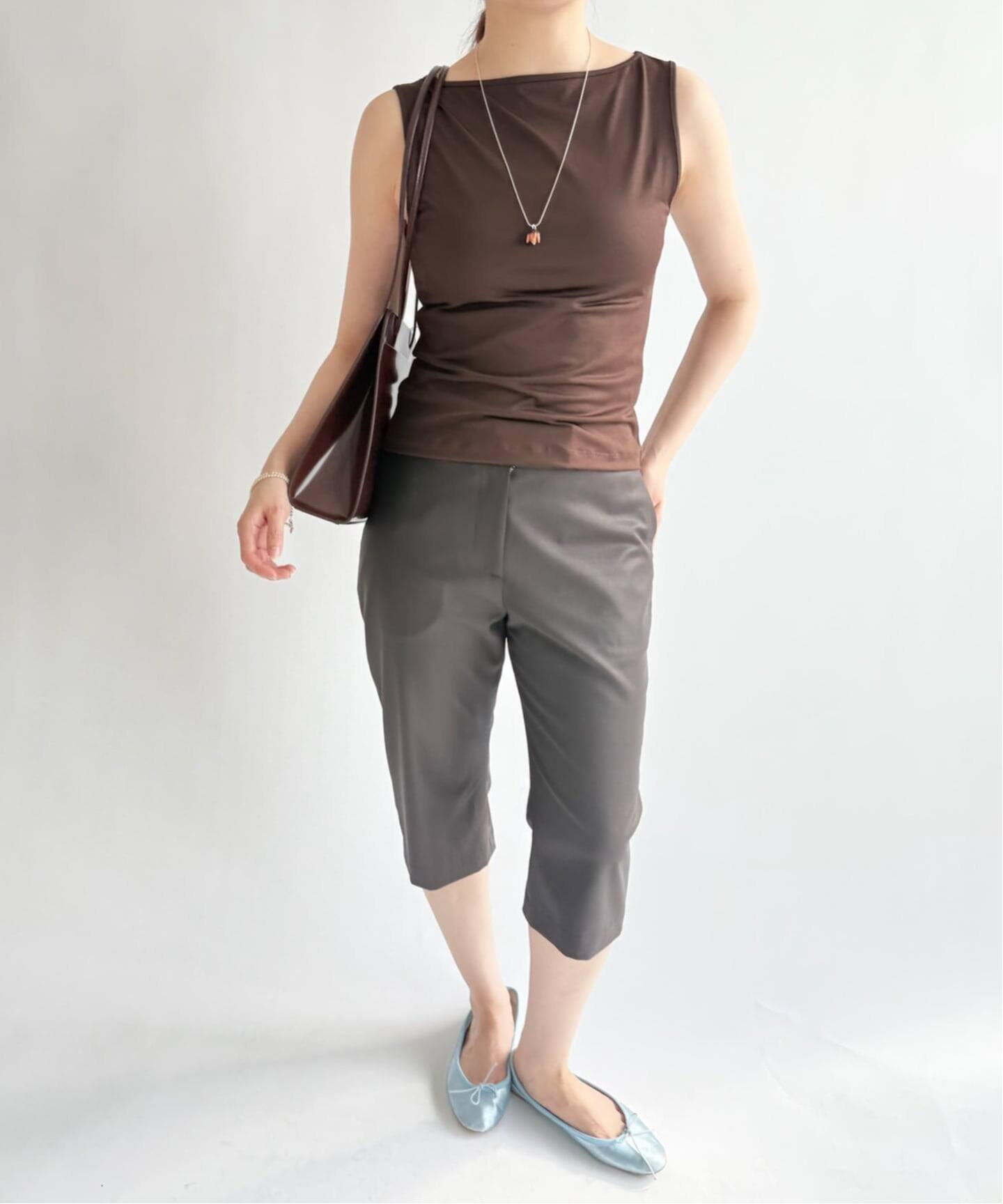 【Hosbjerg/ホスビョーグ】brown sleeveless top エディット フォー ルル トップス カットソー・Tシャツ ブラウン