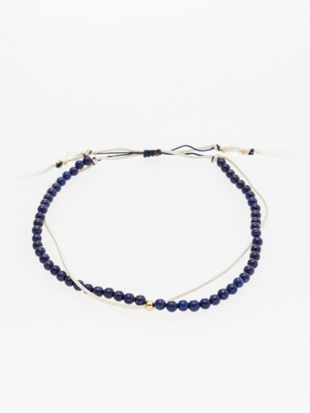 岩座 産石絹紐アンクレット 9月 ラピスラズリ アミナコレクション アクセサリー・腕時計 アンクレット ブルー