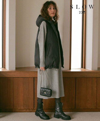 【SALE/20%OFF】23区 【SLOW】ラムズウールナイロン ストレートワンピース ニジュウサンク ワンピース・ドレス ワンピース グレー ブルー ネイビー【送料無料】