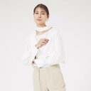 【SALE/50%OFF】qualite ドレープボウタイブラウス カリテ トップス シャツ・ブラウス ホワイト【送料無料】