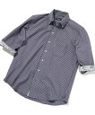 メンズビギ 服 メンズ 【SALE／20%OFF】MEN'S BIGI 【HIGH COOL】サッカージャージ七分袖シャツ メンズ ビギ トップス シャツ・ブラウス ネイビー ホワイト ピンク【送料無料】