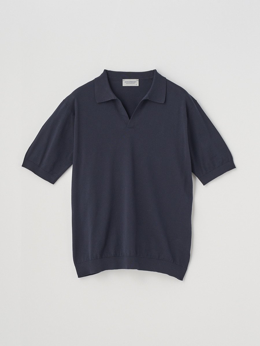 JOHN SMEDLEY Skipper collar Shirt ｜ SYRES ｜ 30G MODERN FIT ジョンスメドレー トップス ニット ネイビー【送料無料】