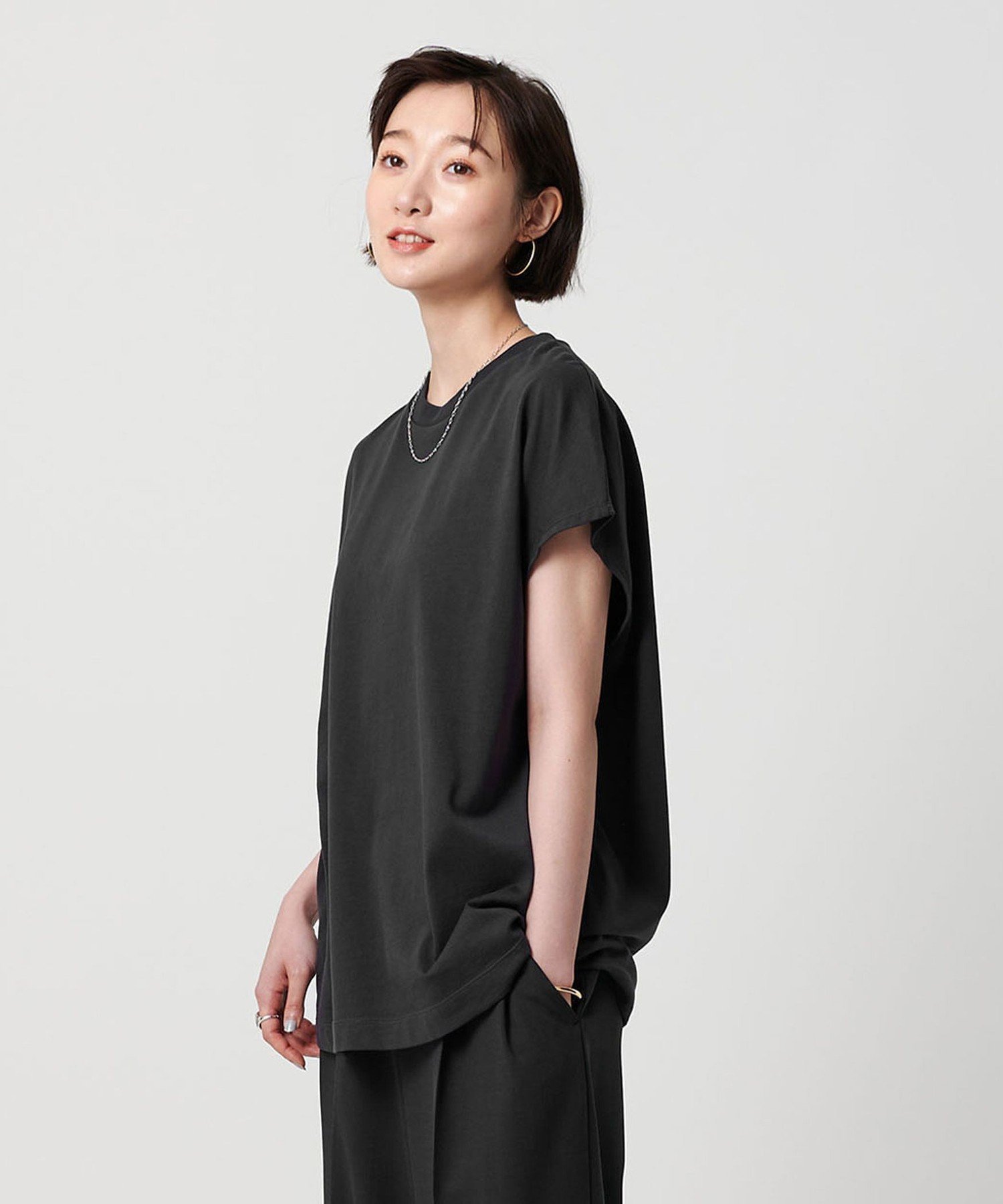 【SALE／30%OFF】BEAUTY&YOUTH UNITED ARROWS 【WEB限定】フレンチスリーブ ワイド Tシャツ ビューティー＆ユース　ユナイテッドアローズ トップス カットソー・Tシャツ ホワイト ブラック ブラウンのサムネイル