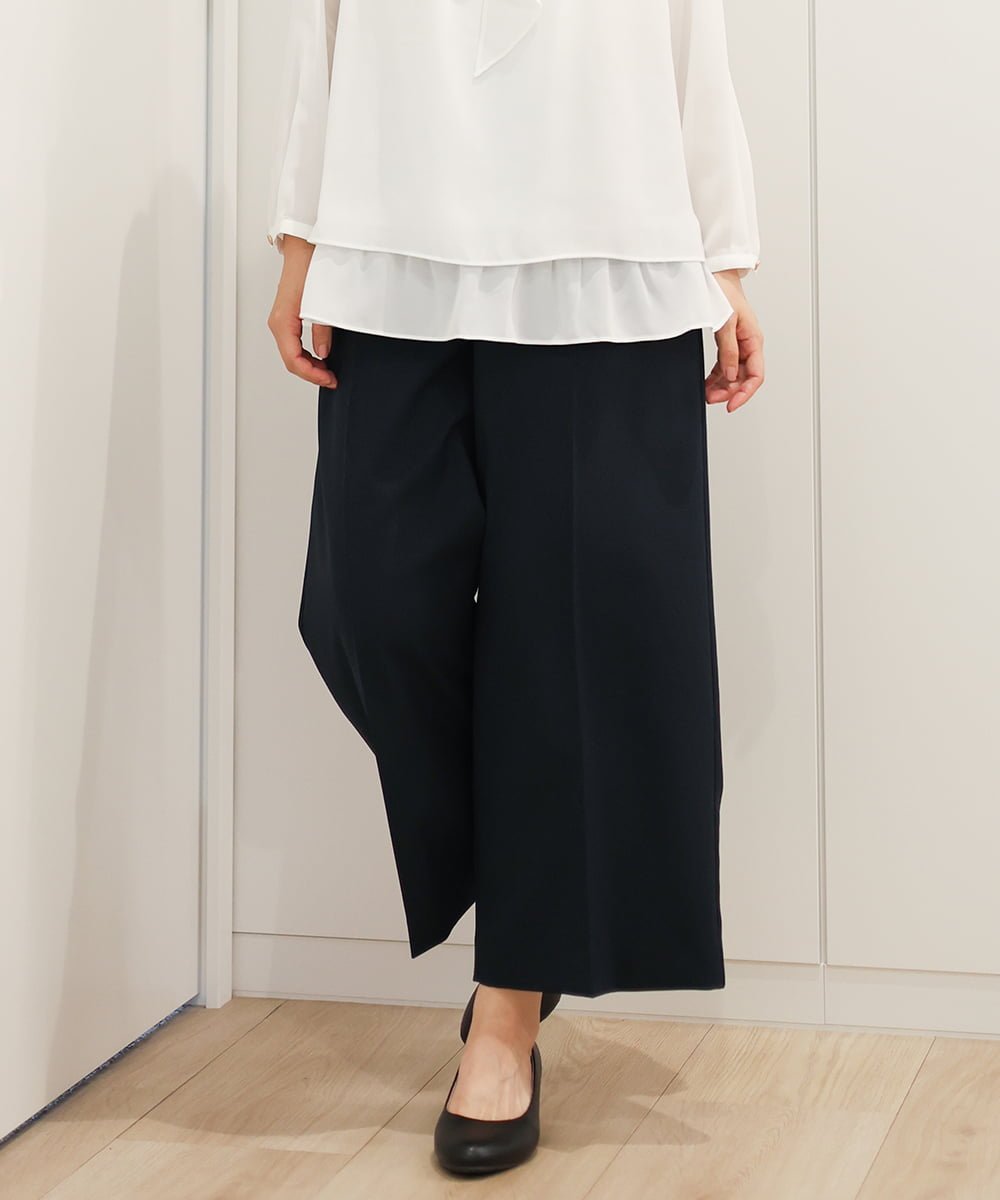 【大きいサイズ/11号サイズあり/セットアップ対応】スカルノテックスワイドパンツ エウルキューブ パンツ その他のパンツ ネイビー ブラウン