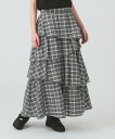 【SALE/30%OFF】Ray BEAMS サッカー チェック ティアード スカート ビームス ウイメン スカート その他のスカート ブラック ホワイト【送料無料】