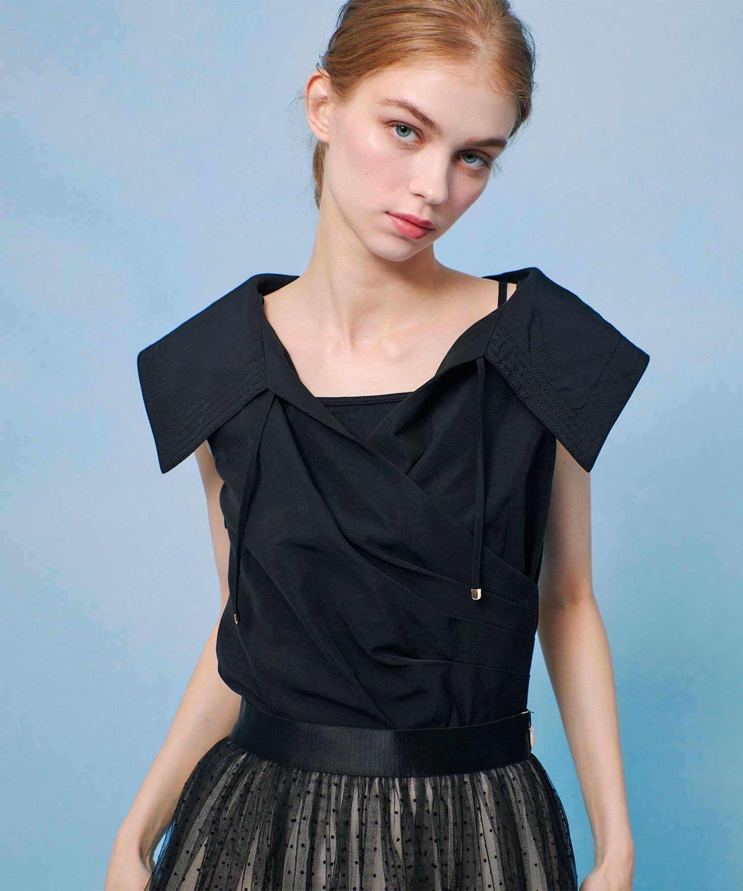 【SALE／30%OFF】LOULOU WILLOUGHBY 【LOULOU WILLOUGHBY】グログランセーラーブラウス アルアバイル トップス シャツ・ブラウス ホワイト ブラック【送料無料】のサムネイル