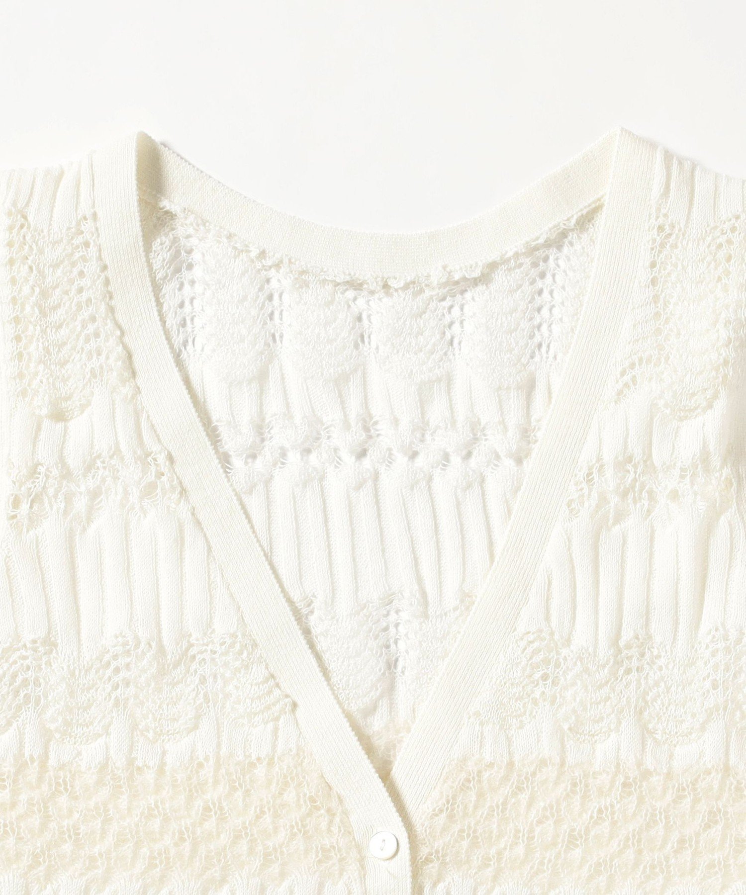 【SALE／50%OFF】Ray BEAMS 【レース/レイヤード/重ね着/25AW】ボーダー レース編み ベスト ビームス ウイメン トップス ニット レッド ホワイト【送料無料】