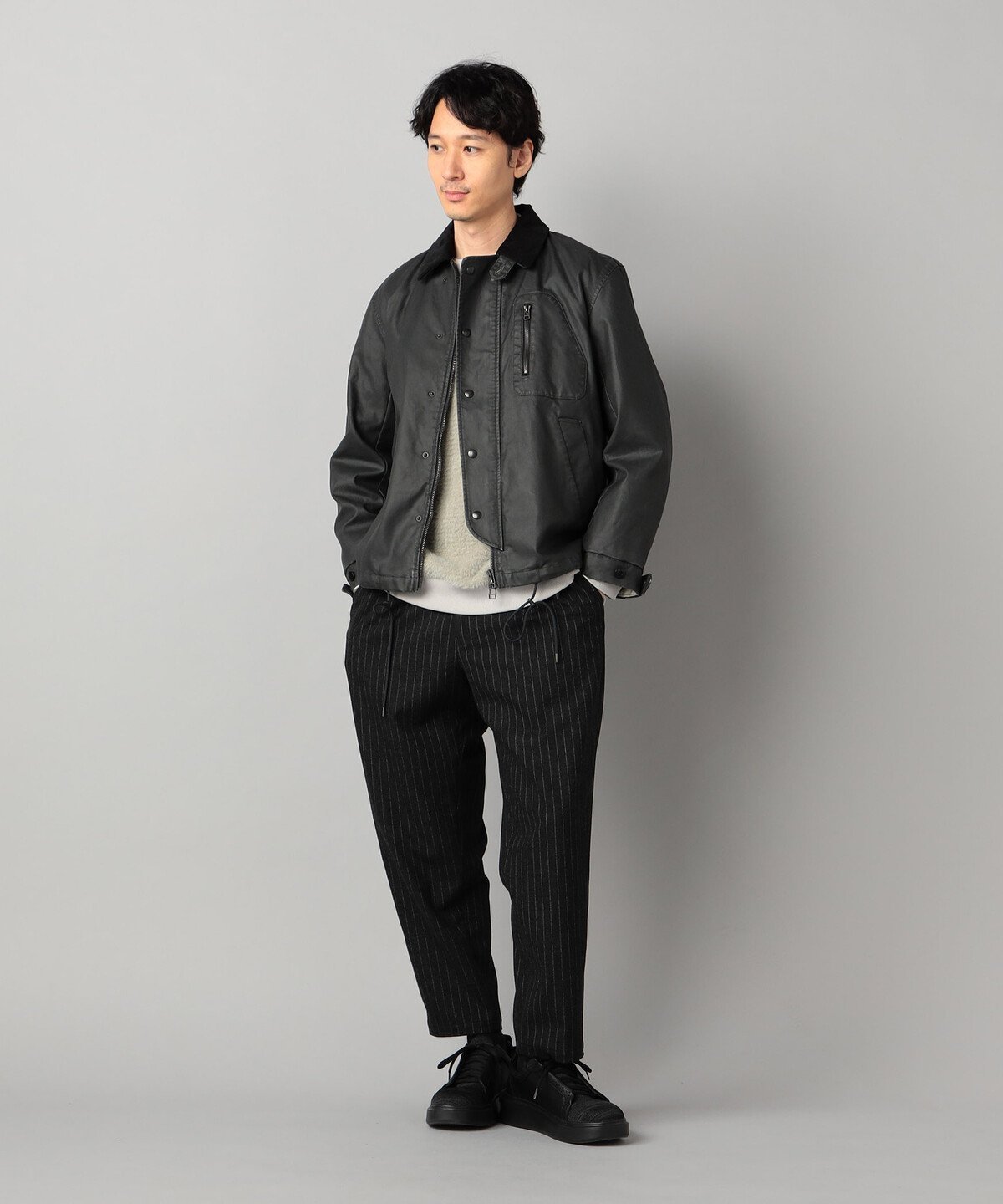 β MEN N-1コーティングブルゾン コムサメン ジャケット・アウター ブルゾン・ジャンパー ブラック【送料無料】