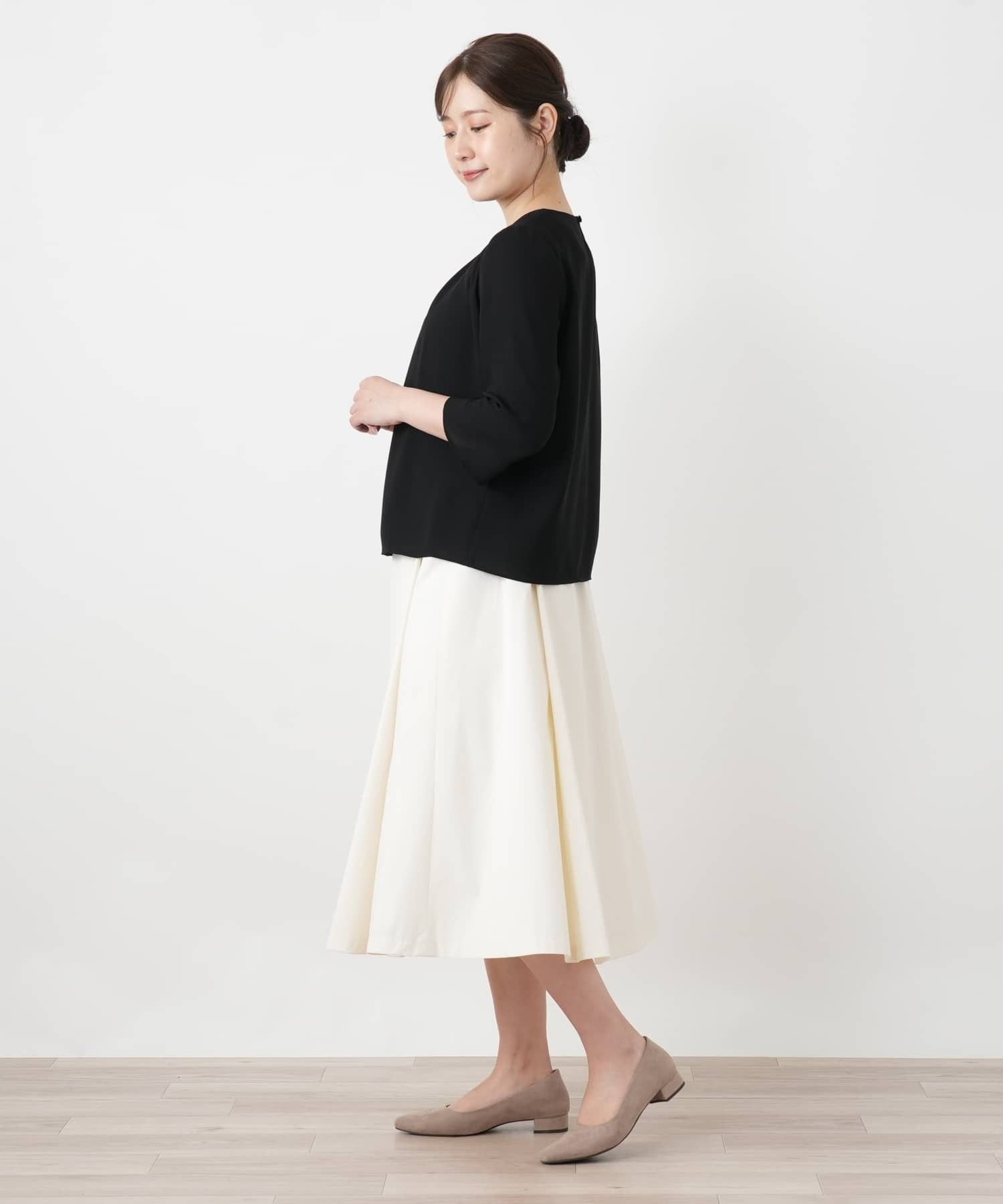 Leilian ビジュータックブラウス【Leilian WHITE LABEL】 レリアン トップス シャツ・ブラウス ブラック