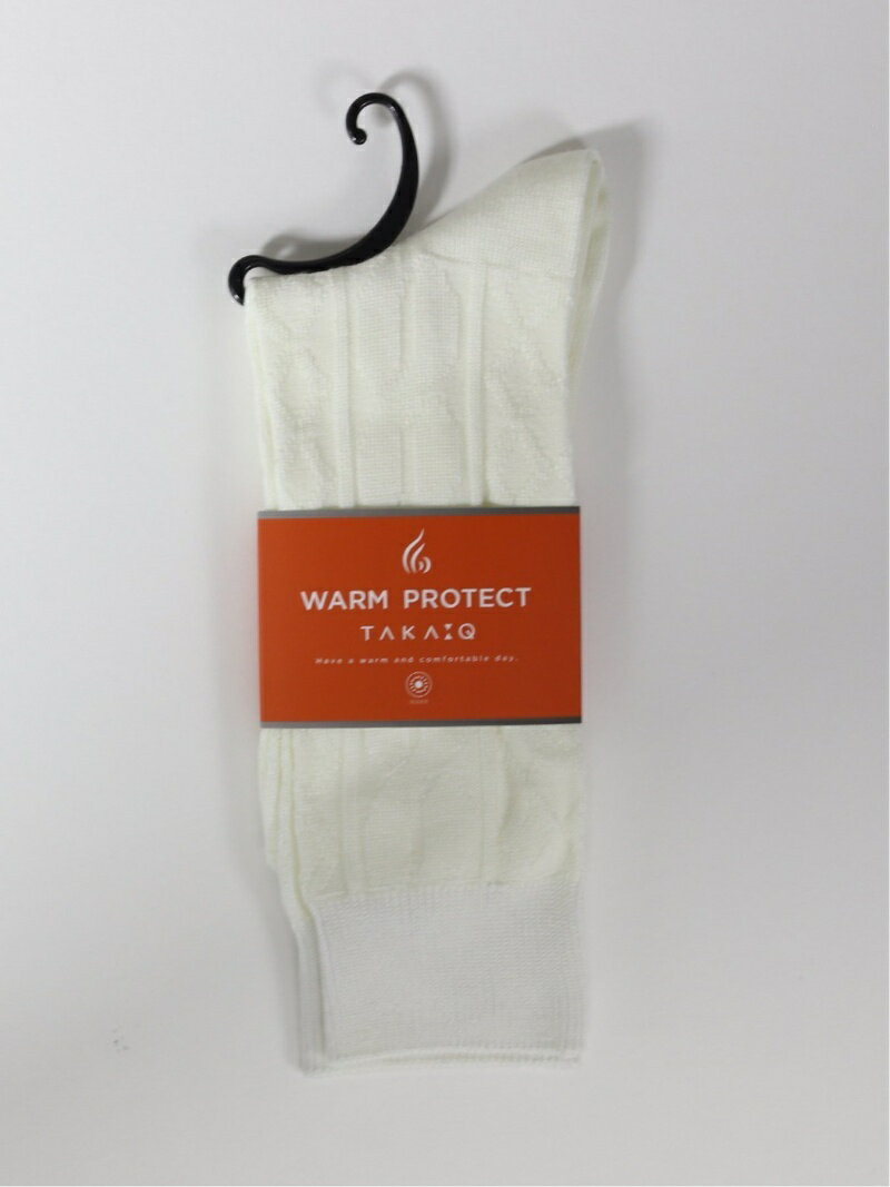 TAKA-Q 吸湿発熱 ケーブル クルーソックス タカキュー 靴下・レッグウェア 靴下 ホワイト グレー