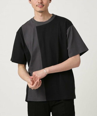 LB.03 Section LB.03/デザイン切替クルーネックTシャツ ナノユニバース トップス カットソー・Tシャツ ブラック ブラウン ネイビー【送料無料】