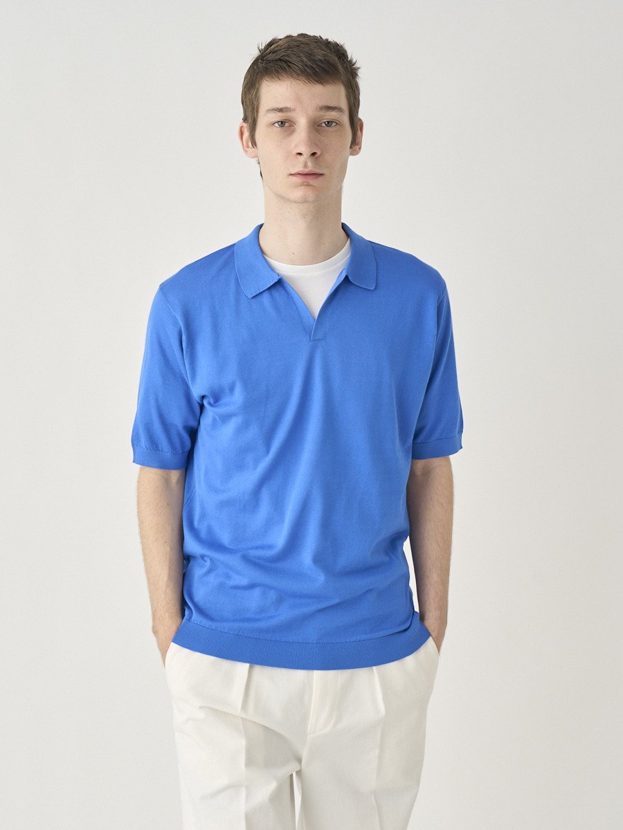 JOHN SMEDLEY Skipper collar Shirt ｜ SYRES ｜ 30G MODERN FIT ジョンスメドレー トップス ニット ブルー【送料無料】