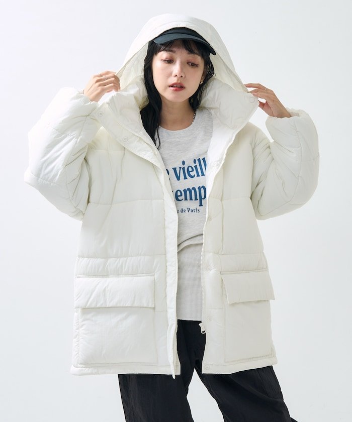 【SALE／60%OFF】FREAK'S STORE PRIMALOFT ハイネック ミドルジャケット フリークスストア ジャケット・アウター ダウンジャケット・ダウンベスト ホワイト グリーン ブラック【送料無料】のサムネイル