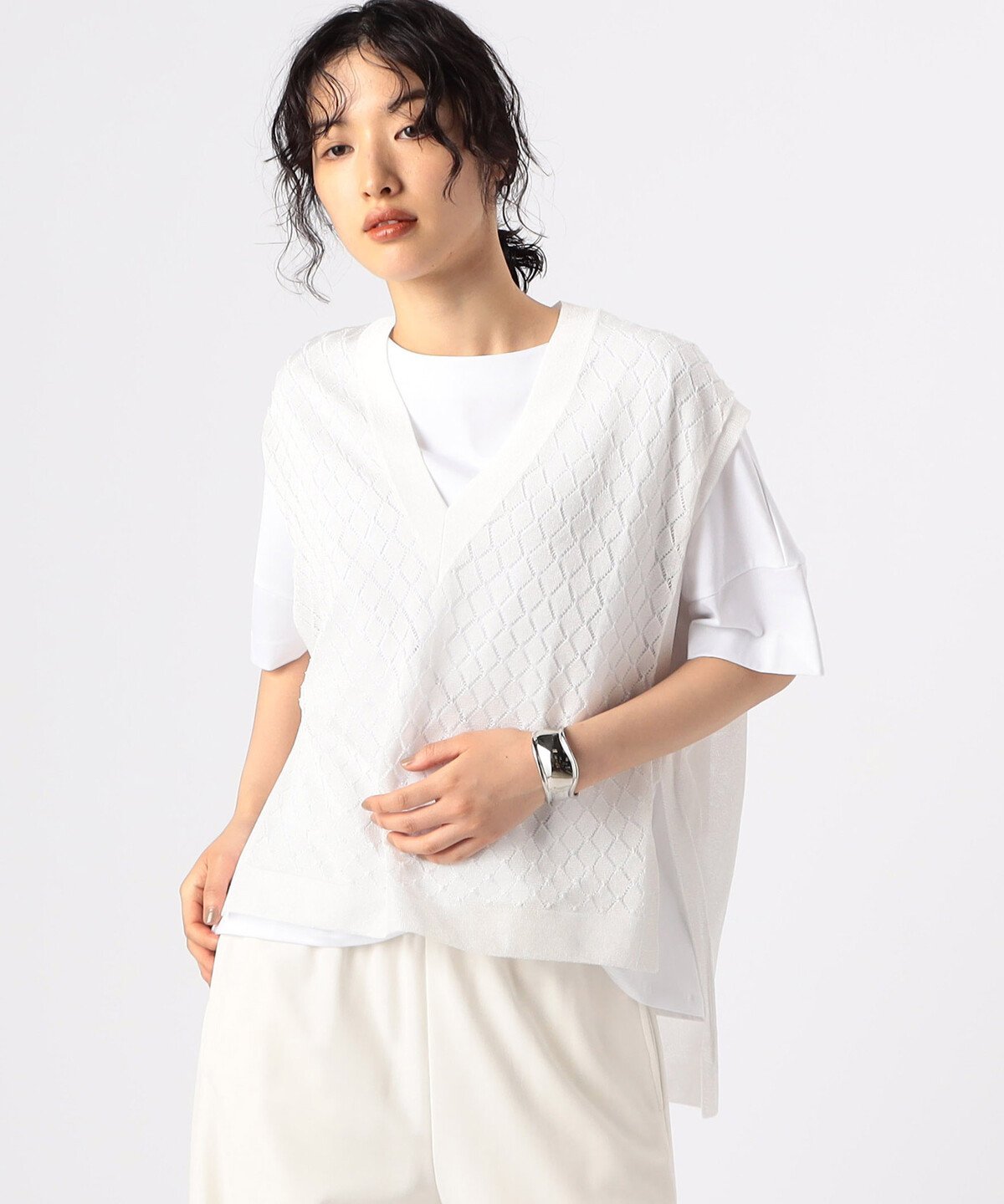【SALE／20%OFF】Gabardine K.T スーパーブライトヤーン シアージレ コムサ トップス ニット グレー ホワイト ネイビー【送料無料】