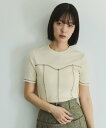 VICKY カットリブハイショクステッチTシャツ≪手洗い可能≫ ビッキー トップス カットソー・Tシャツ ホワイト ブラック【送料無料】