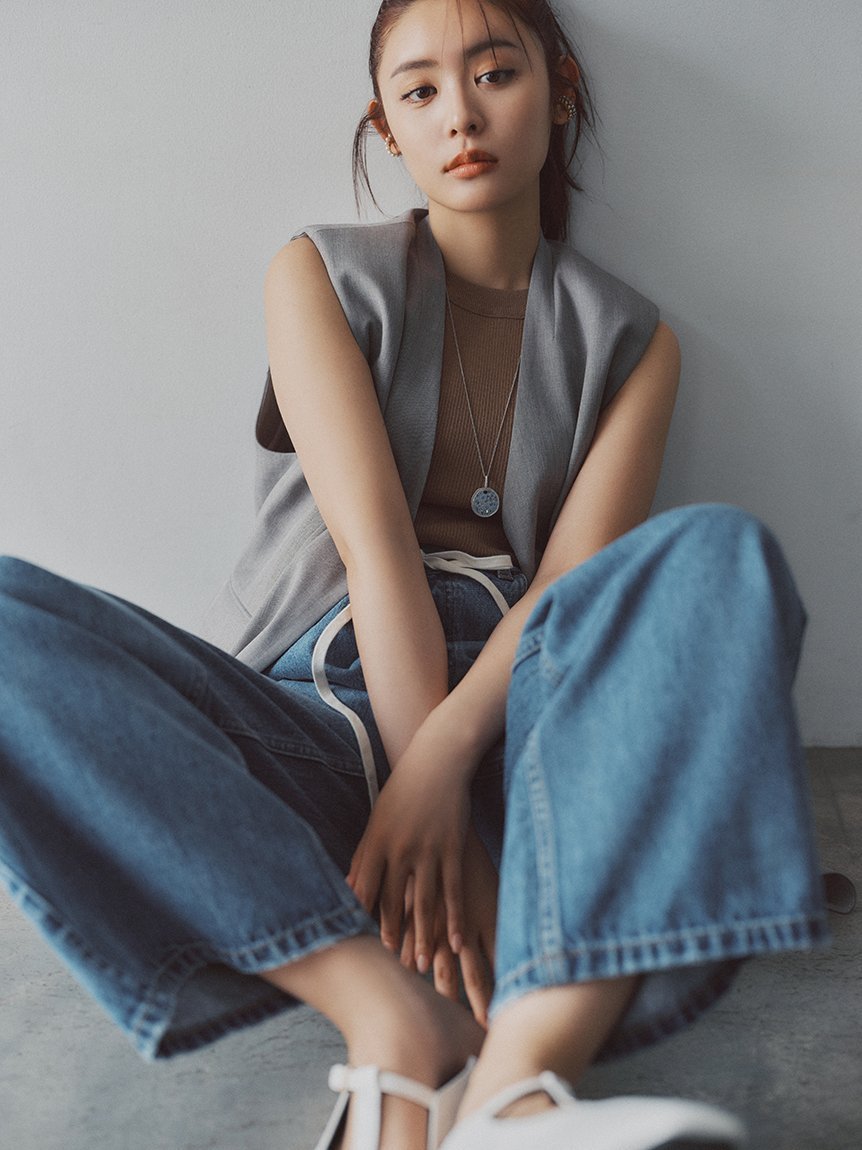 【SALE／40%OFF】Mila Owen ウエストドロストワイドデニムパンツ ミラオーウェン パンツ ジーンズ・デニムパンツ ブラック【送料無料】 stylife-15090804 Rakuten Fashion サンプル画像3