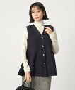 UNITED ARROWS green label relaxing ペプラム ジレ ニット プルオーバー -ウォッシャブル- ユナイテッドアローズ グリーンレーベルリラクシング トップス ベスト・ジレ グレー ネイビー【送料無料】