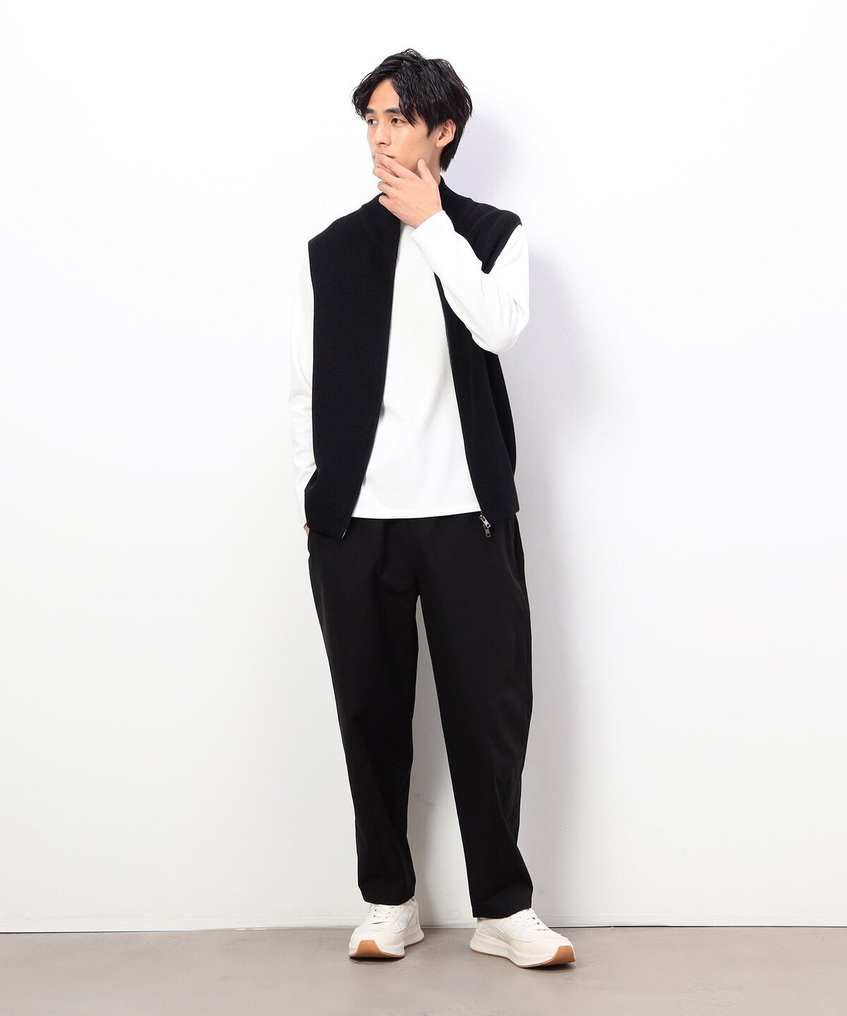 【セットアップ対応】Easy Active Wear ワイドバルーンパンツ コムサイズム パンツ その他のパンツ ブラック ネイビー
