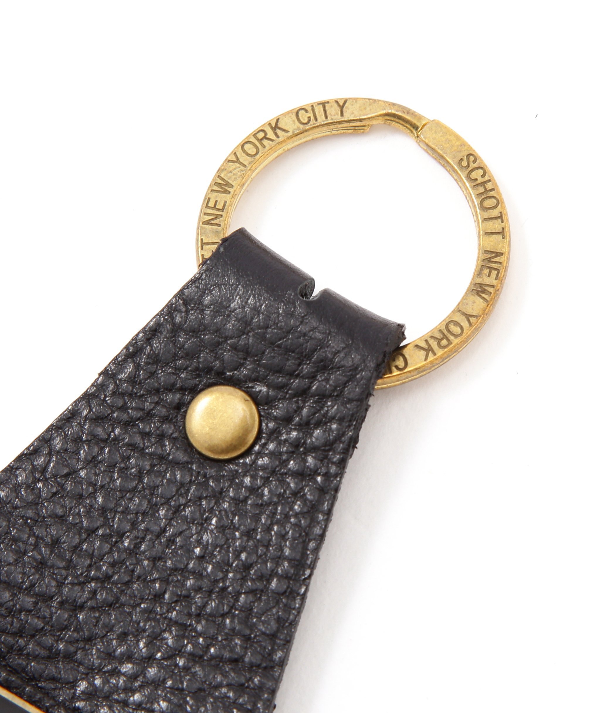 Schott LEATHER KEY RING/レザーキーリング ショット ファッション雑貨 その他のファッション雑貨 ブラック【送料無料】