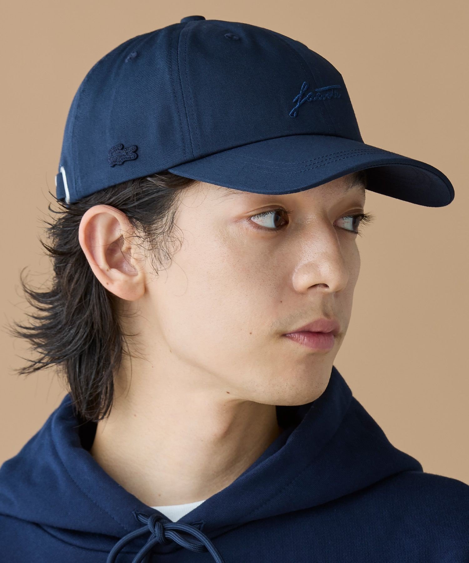 LACOSTE トーン・オン・トーン6パネルキャップ ラコステ 帽子 キャップ ネイビー ベージュ【送料無料】