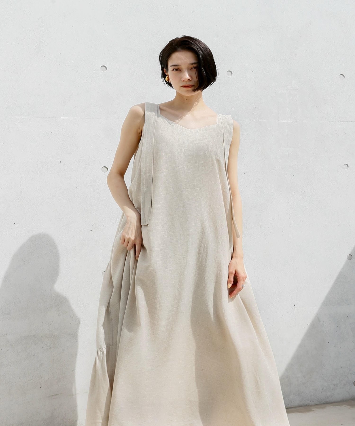 Katrin TOKYO back tiered onepiece カトリントウキョウ ワンピース・ドレス ワンピース ブラック ベージュ