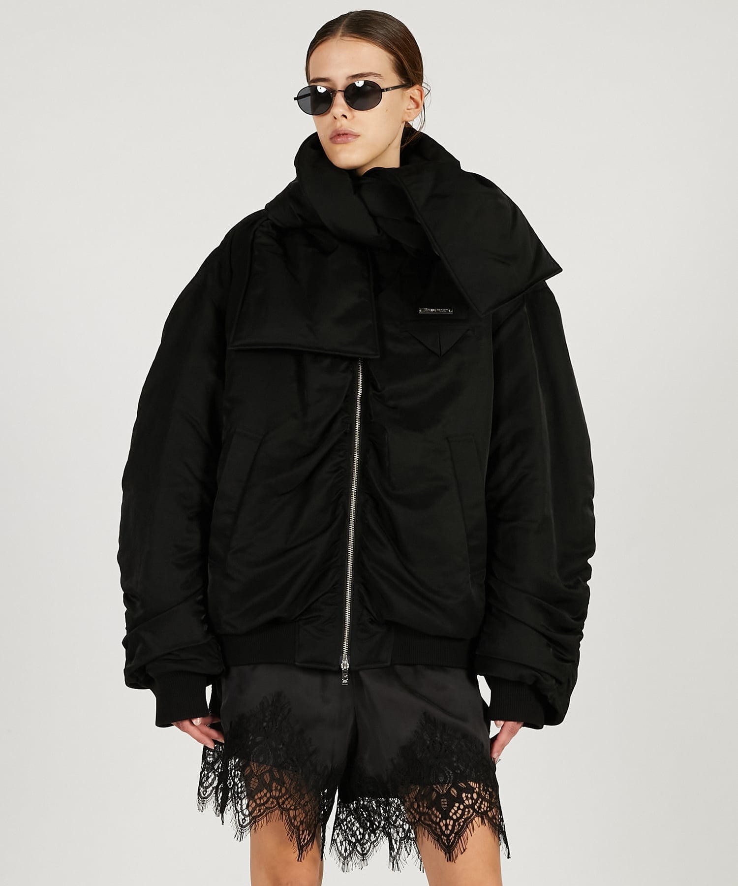 PRANK PROJECT マフラーボリュームブルゾン プランク プロジェクト ジャケット・アウター その他のジャケット・アウター ブラック ブラウン【送料無料】のサムネイル