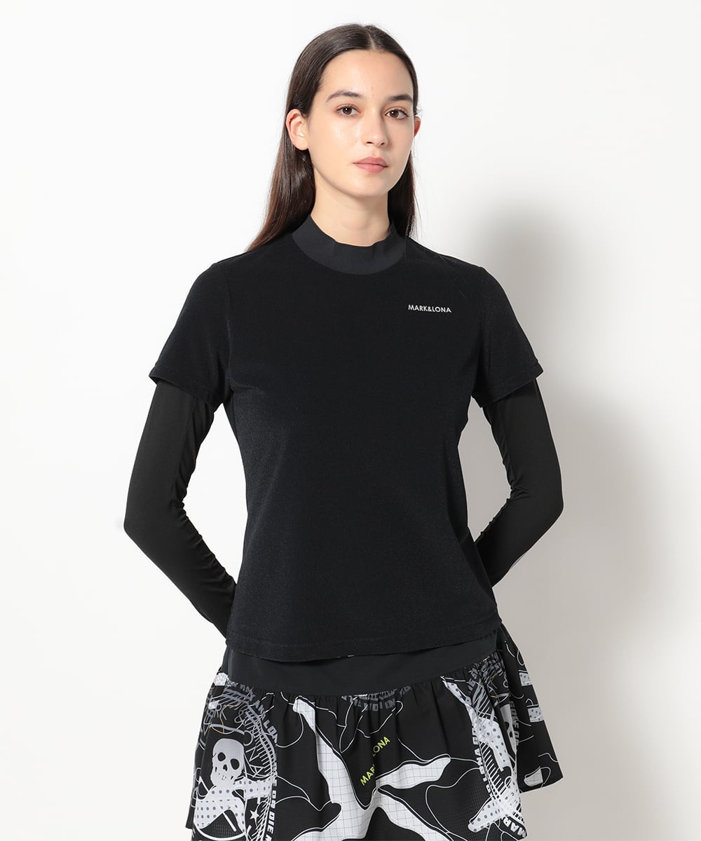 MARK & LONA Stela CoolTouch Mock Tee ｜ WOMEN マークアンドロナ トップス カットソー・Tシャツ ブラック