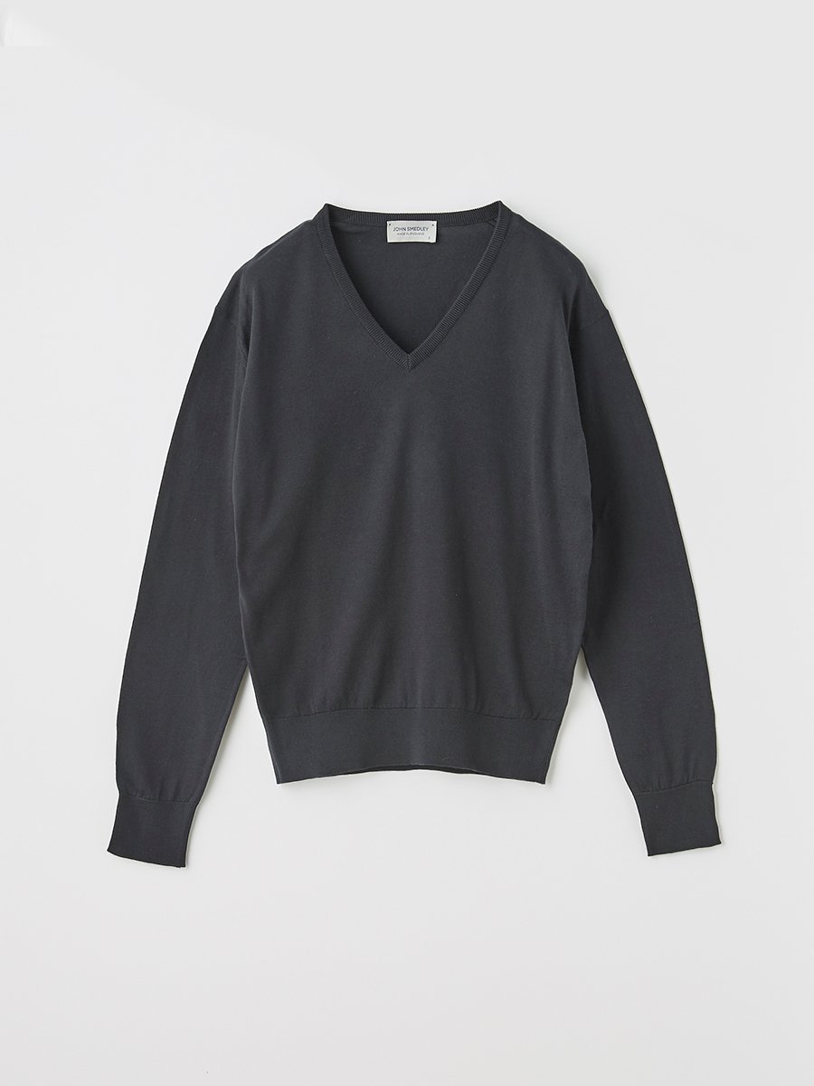 JOHN SMEDLEY V-neck Long sleeved Sweater  ANNE  30G COMMON FIT 󥹥ɥ졼 ȥåץ ˥å ֥å̵