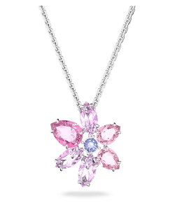 SWAROVSKI 【公式】【スワロフスキー】Gema ペンダント, ミックスカット, フラワー, ピンク, ロジウム・プレーティング スワロフスキー アクセサリー・腕時計 ネックレス ピンク【送料無料】