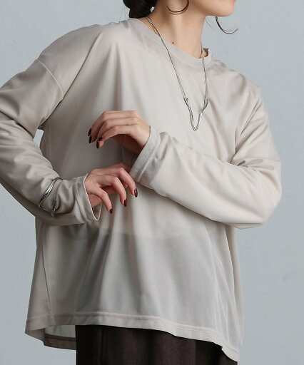 COLONY 2139 シアー長袖Tシャツ コロニー トゥーワンスリーナイン トップス カットソー・Tシャツ ベージュ ホワイト ブラック グレー COLONY 2139 シアー長袖Tシャツ コロニー トゥーワンスリーナイン トップス カットソー・Tシャツ ベージュ ホワイト ブラック グレー