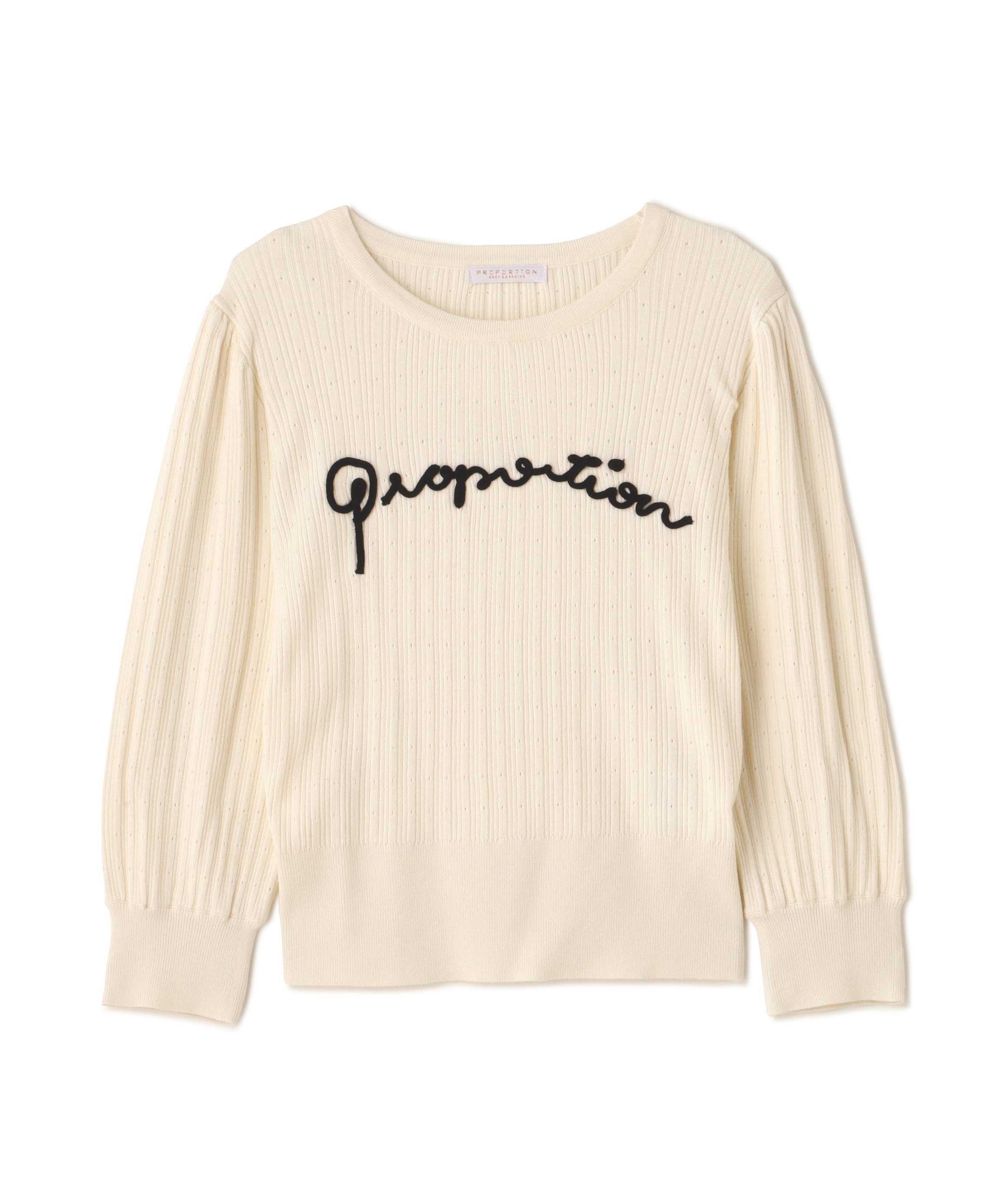PROPORTION BODY DRESSING コード刺繍ニット プロポーションボディドレッシング トップス ニット ホワイト ピンク