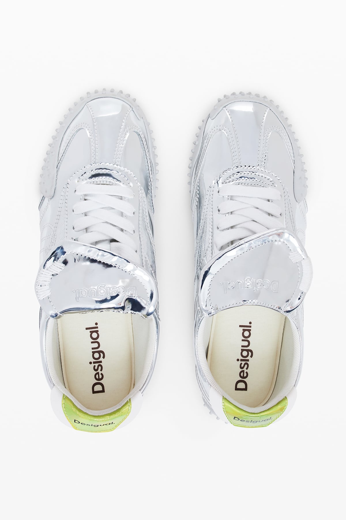 Desigual ヴィンテージ風ローカット メタリックシルバースニーカー デシグアル シューズ・靴 スニーカー シルバー【送料無料】