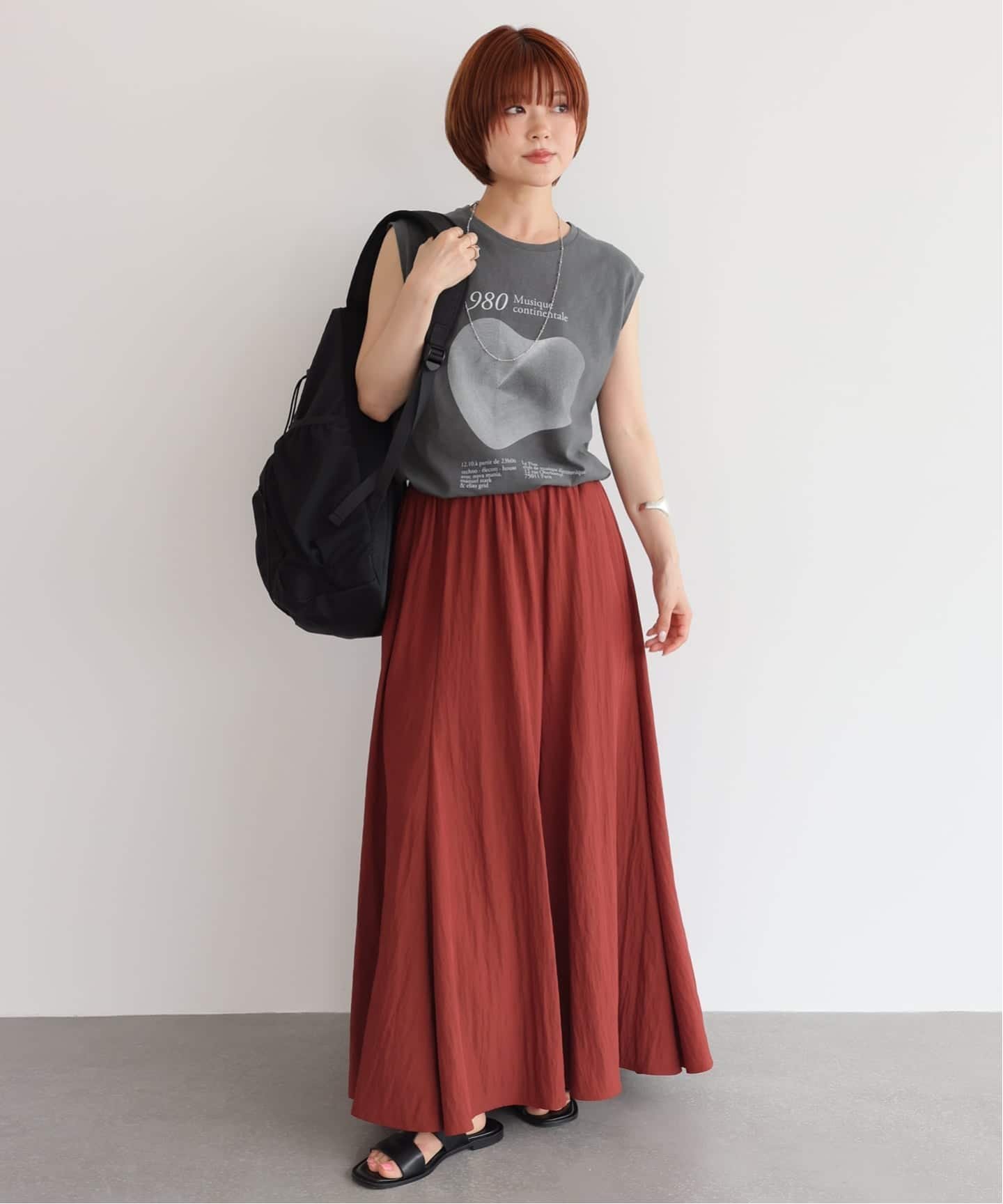 SLOBE IENA グラフィックノースリーブTEE スローブ イエナ トップス カットソー・Tシャツ ホワイト グレー