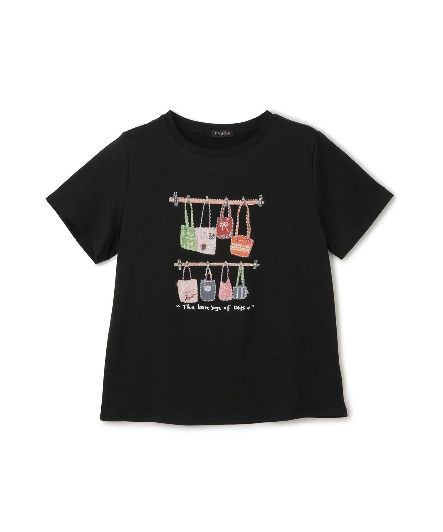 JAYRO メニーバッグモチーフビジューTシャツ ジャイロ トップス カットソー・Tシャツ ホワイト ブラック