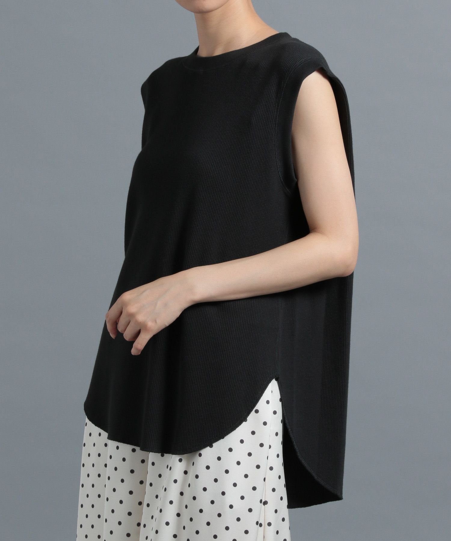 【SALE／20%OFF】HEREIAM 【HEREIAM】抗菌防臭/ワッフルノースリプルオーバー ベイフロー トップス カットソー・Tシャツ ブラック ブルー ホワイトのサムネイル