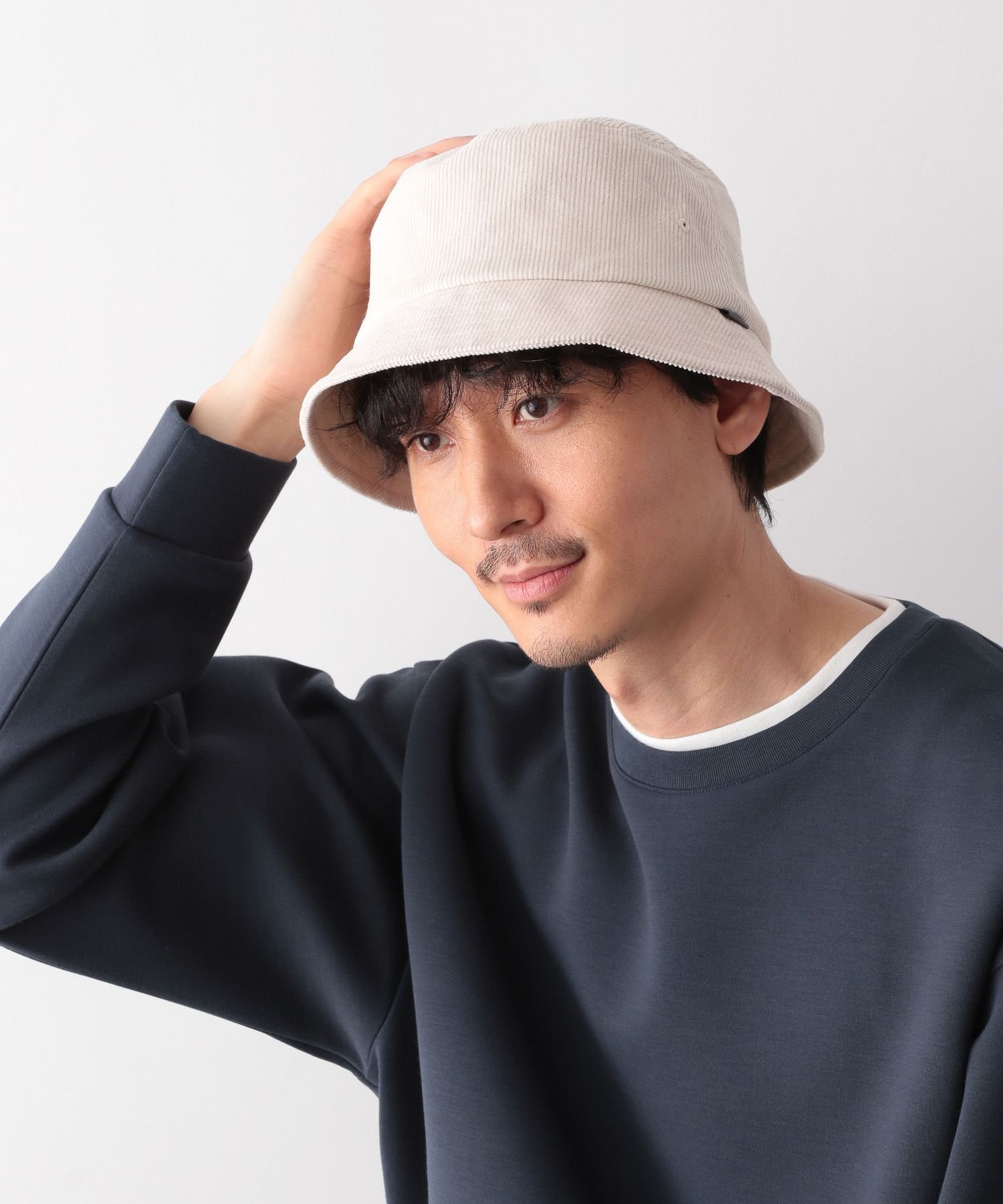 【SALE／50%OFF】GLOBAL WORK (M)ベーシックコーデュロイHAT グローバルワーク 帽子 ハット ベージュ ブラックのサムネイル